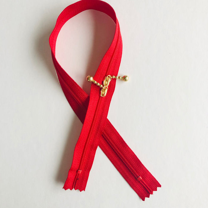 Double Door Zipper - Red