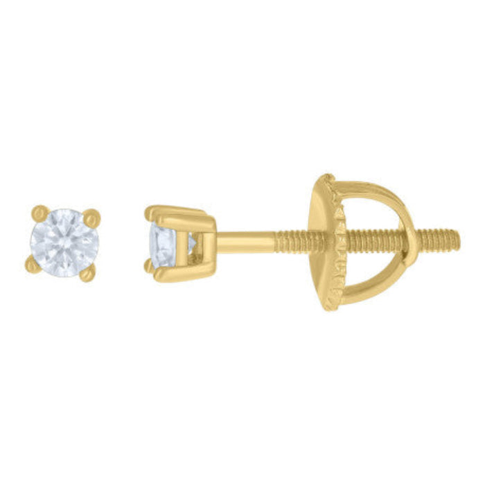 14k Gold Moissanite Stud Earrings 3mm