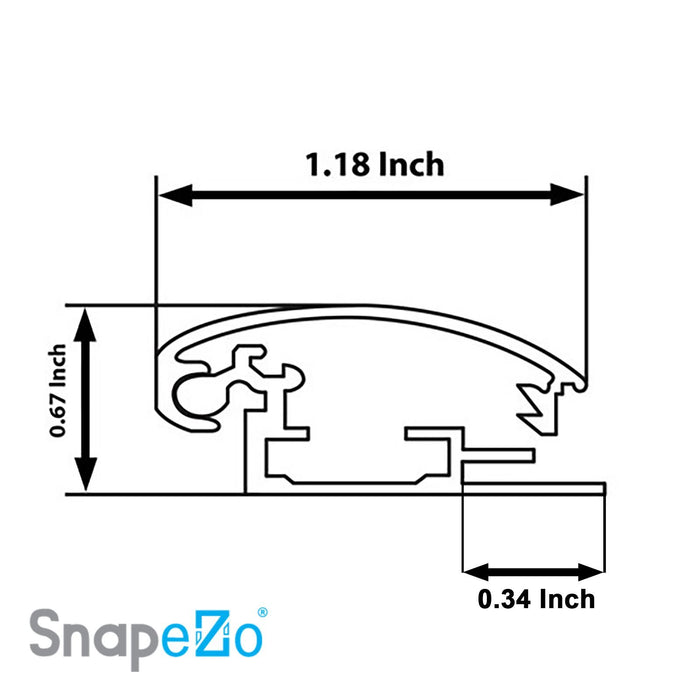 14x16 Black SnapeZo® Snap Frame - 1.2 Inch Profile