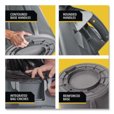 55 GALLON GRAY RUBBERMAID BRUTE VENTED ROUND CAN ( 2655 )