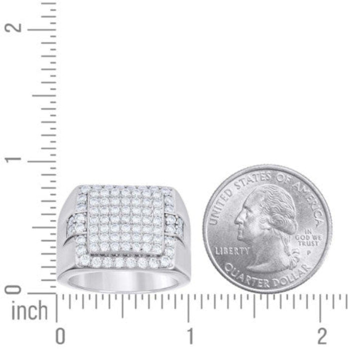 925 Sterling Silver Men's Moissanite Square Head Ring
