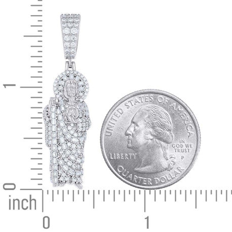 925 Sterling Silver Moissanite St. Jude Pendant