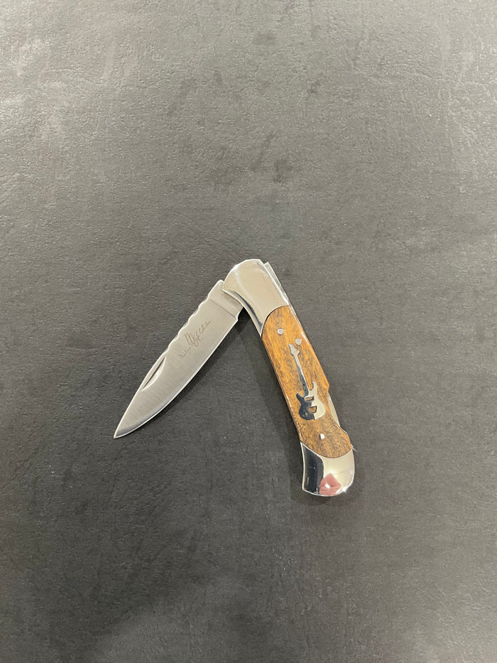 Hand Crafted Pocket Knife - Olive Guitar