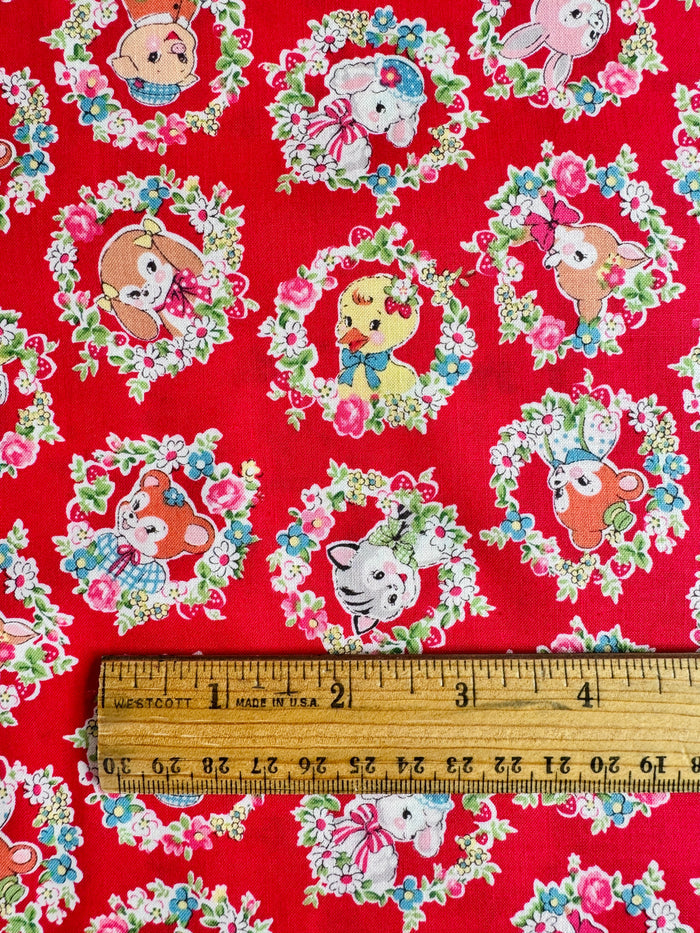 Animal Wreath - Red (E) - Atsuko Matsuyama - 30's Collection - Yuwa