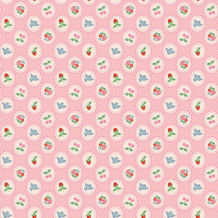Bluebells & Buttercups - Chirp and Charm - Pink - Elea Lutz - Poppie Cotton