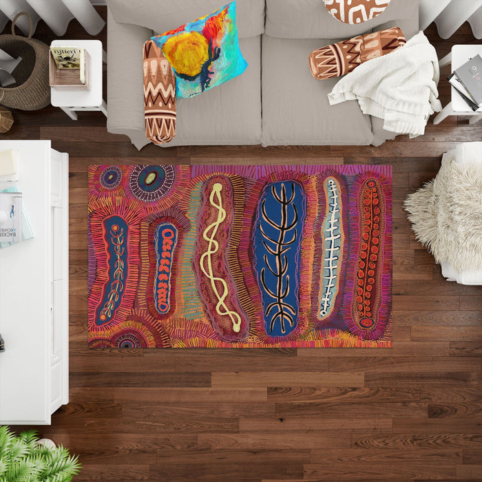 Carpet Rug, Large Rug, Durable Rug, Rectangle Rug, Error, Austrialian Aboriginal Rug, Modern Area Rug, Rugs For Bedroom, Made In USA