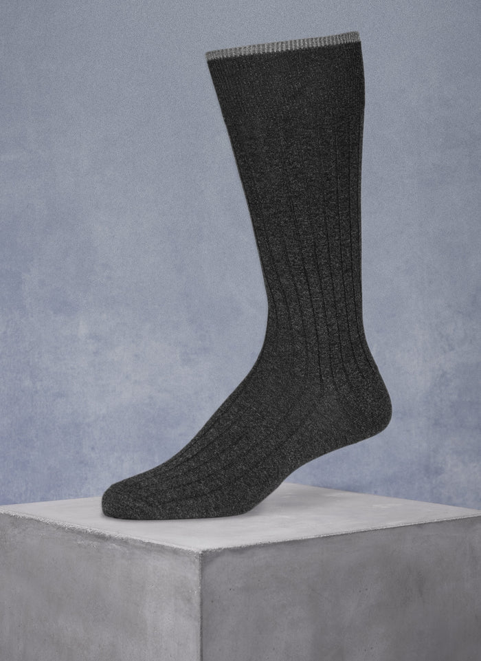 Charcoal Heather Cotton Sock