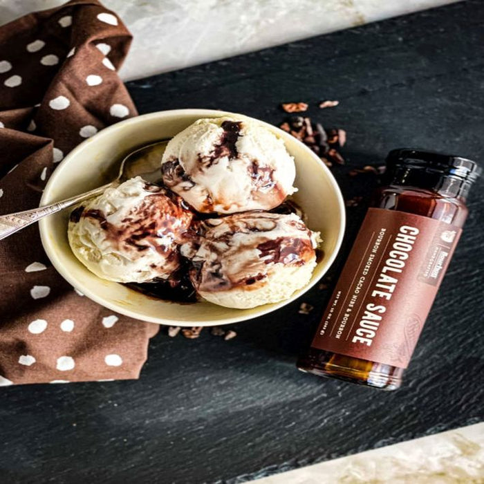 CHOCOLATE SAUCE Bourbon Smoked Cacao Nibs Bourbon