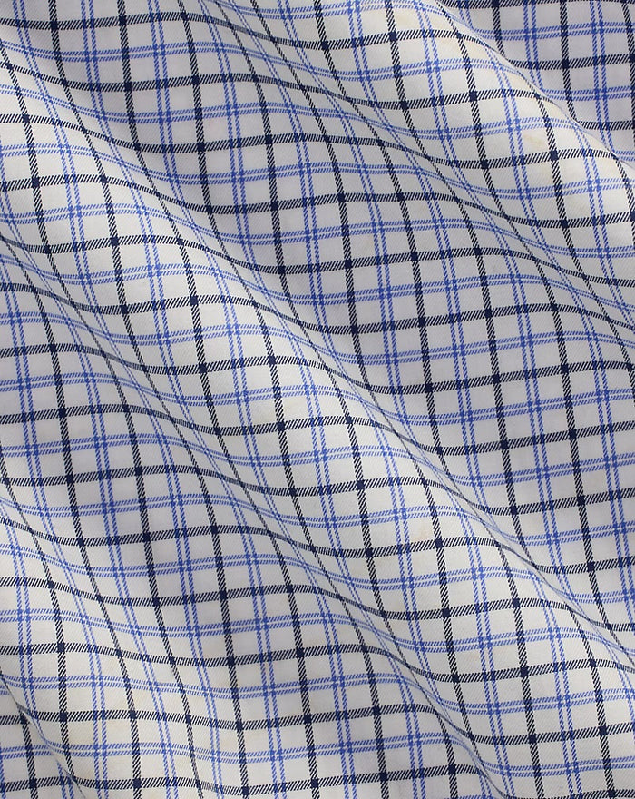 Classic Fit Plaid Twill Shirt - Nevis Blue