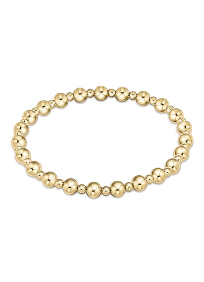 Classic Grateful Pattern 5mm Gold Beaded Bracelet-EN