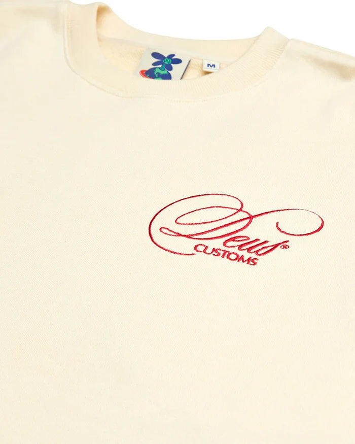 DEUS EX MACHINA - CAUTION CREW DIRTY WHITE
