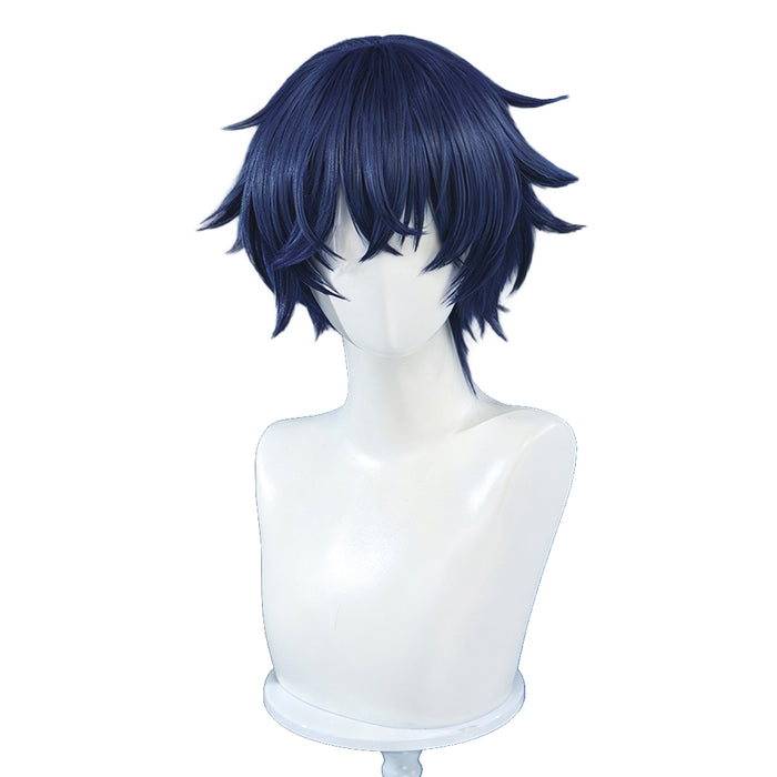 DokiDoki Game Genshin Impact Cosplay Valeriy Wig Short Dark Blue Hair Snezhnaya Sudden Snow