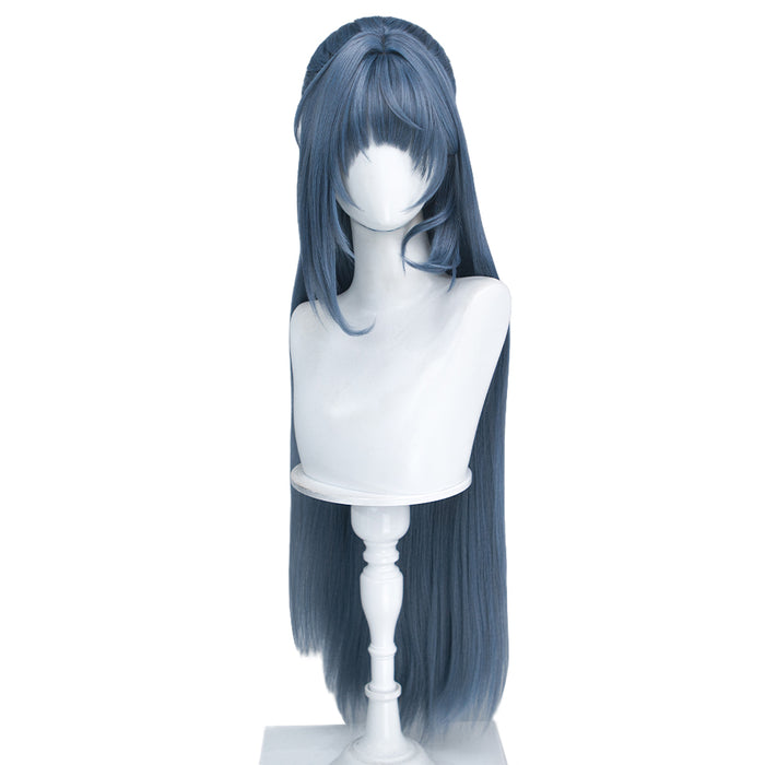 DokiDoki Game Zenless Zone Zero Cosplay The Storyteller Wig Long Straight Dusty Blue Hair ZZZ