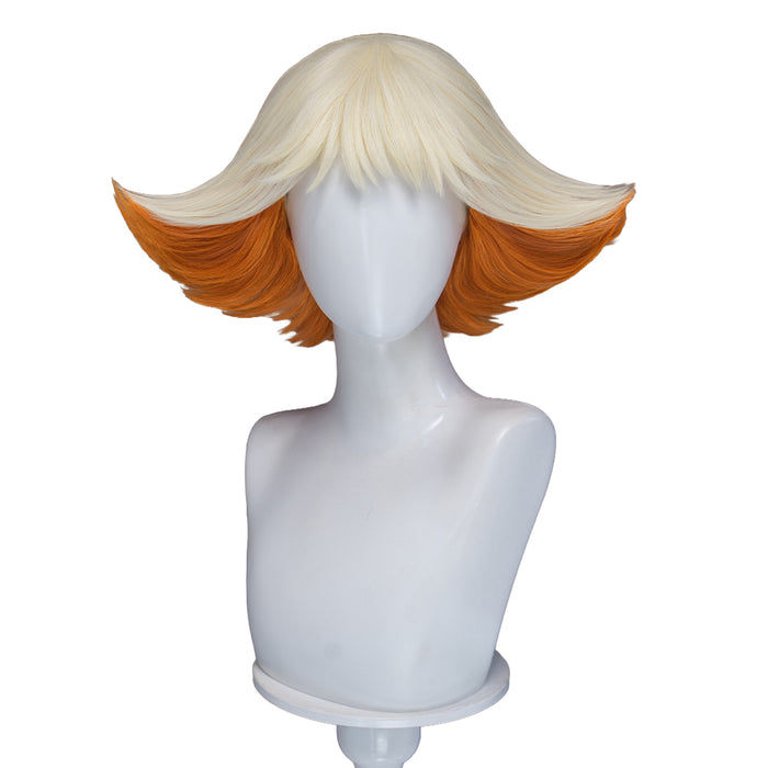 DokiDoki Manga Anime Witch Hat Atelier Cosplay Alaira Wig Short White Orange Hair