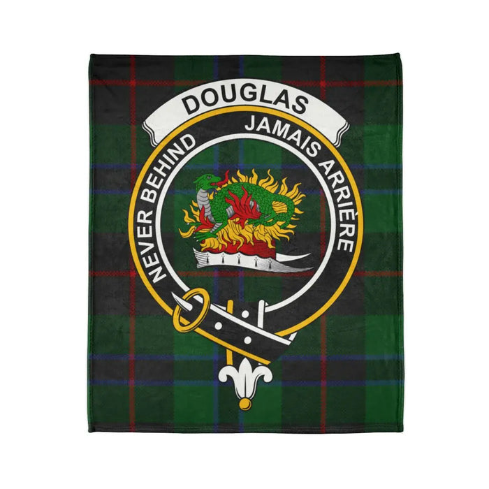 Douglas Never Behind crest design throw blanket — heraldic design on 50x60 polyester