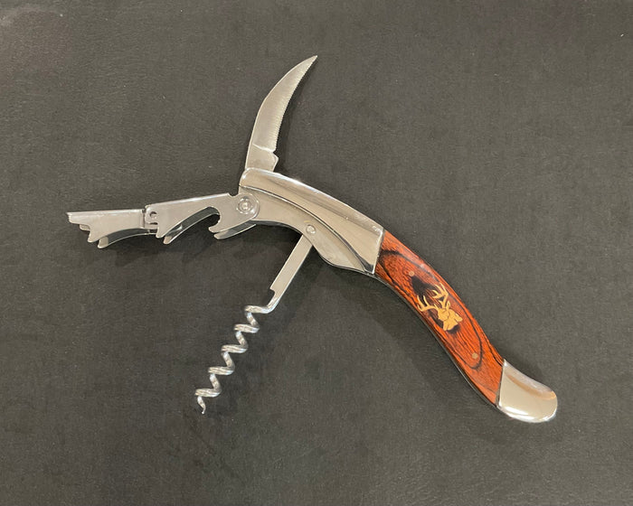 Embossed Wine Bottle Opener - Walnut Buck