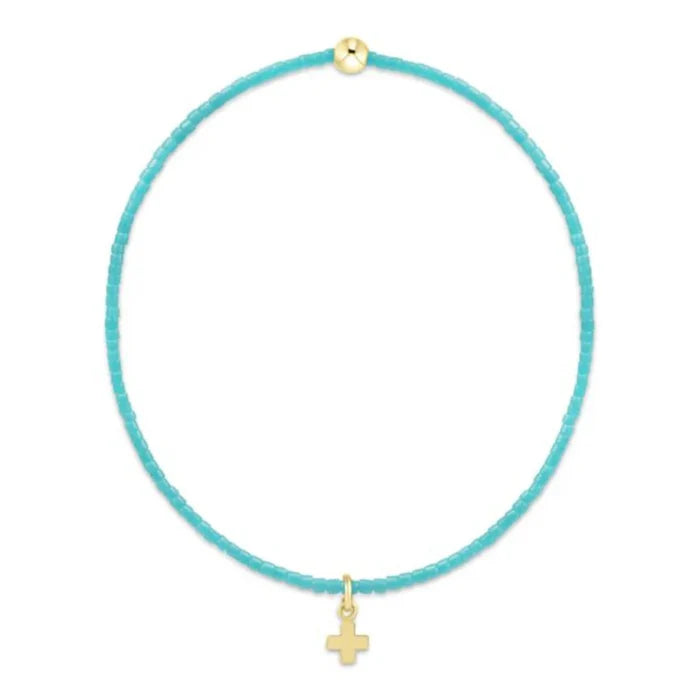 EN-Hope Classic Turquoise Bracelet + Signature Cross Gold Charm
