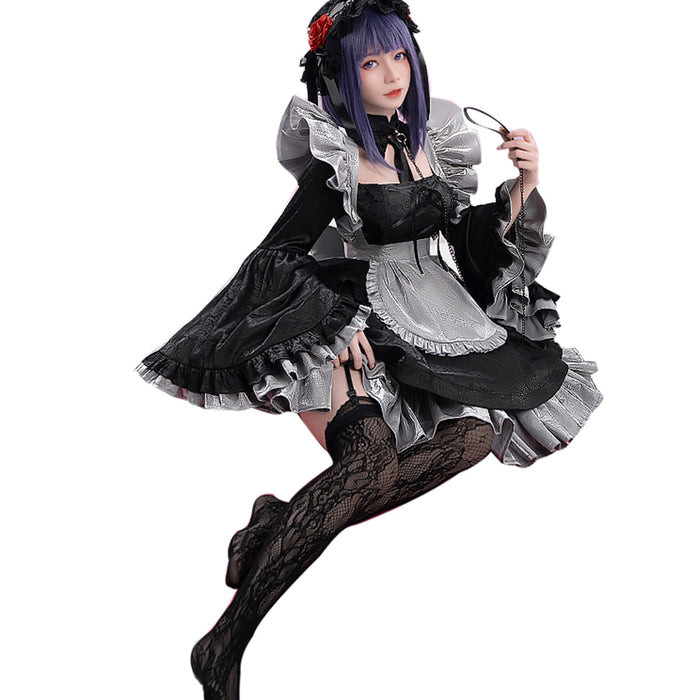 【EU Local Shipping】DokiDoki-SR Anime Cosplay Costume Maid Black Dress