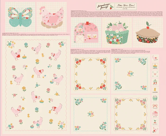 Farmhouse Fancy - Tea Towel Project Panel - Elea Lutz - Poppie Cotton