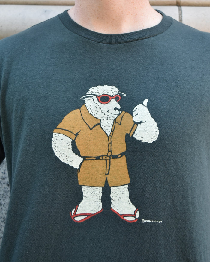 Fil Melange Vink Sandal Tenjiku Graphic T-Shirt in Charcoal Khaki