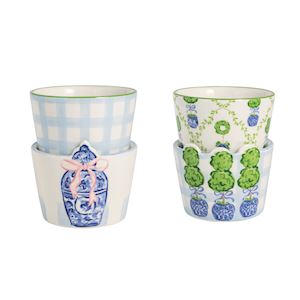 Garden Topiary Ginger Jar Tidbit Set