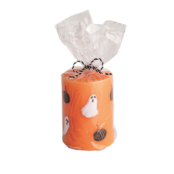 Ghost & Pumpkin Halloween Pillar