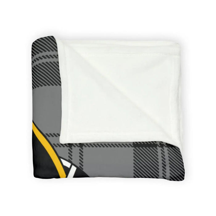 Cozy Checkered Black and Yellow Pattern Blanket