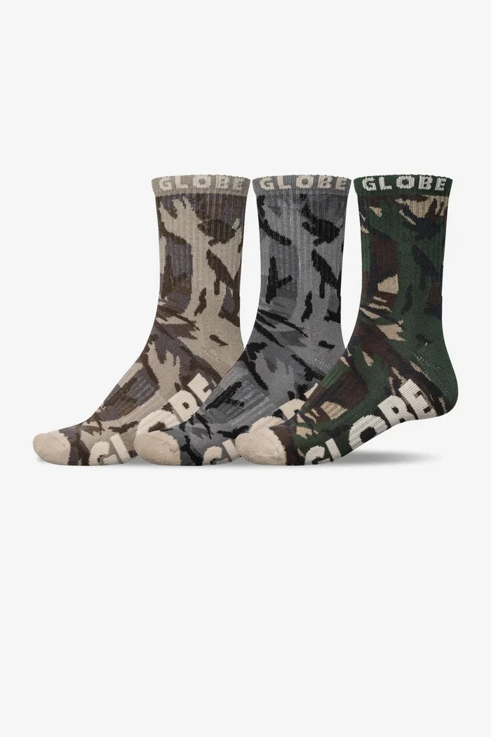 GLOBE - ECO CAMO CREW SOCK 3 PACK