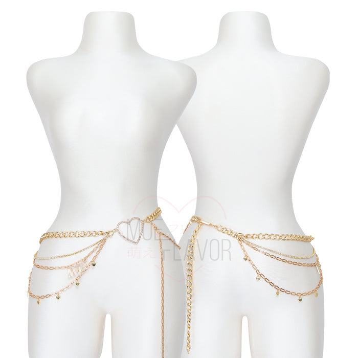 Gyaru Chain Belt – Gold Layered Accessory for Anime Cosplay Outfit