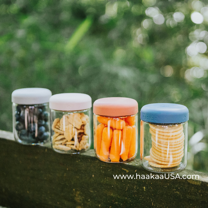 Haakaa Sealed Glass Storage Jar Set - 4 x 4oz + 2 x 7 oz Glass Jars