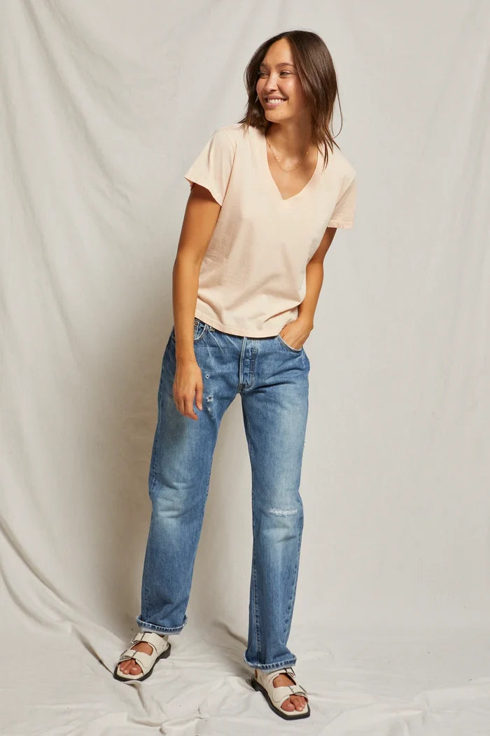 Hendrix Boxy SS Tee-Peaches & Cream