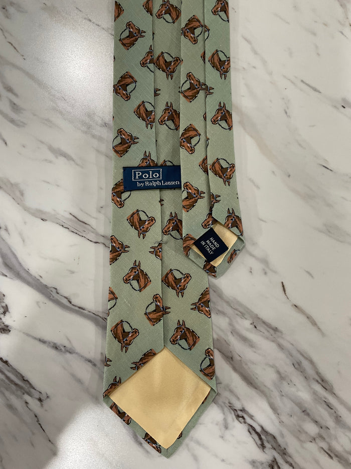 Horse Print Linen Tie