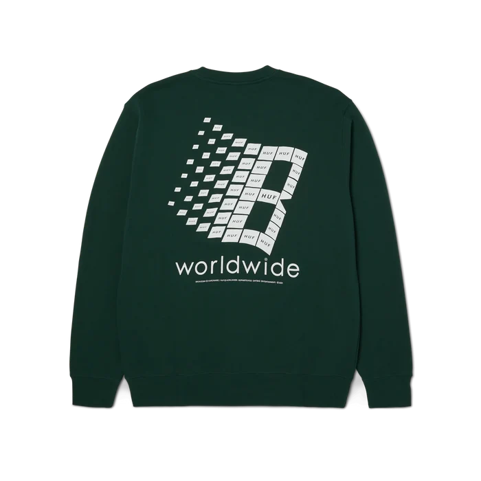 HUF X BRONZE56K - CREWNECK FOREST GREEN