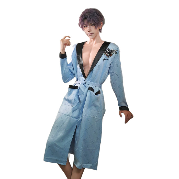 【In Stock】DokiDoki-R Game Love and Deepspace Cosplay Rafayel Costume Blue Bathrobe