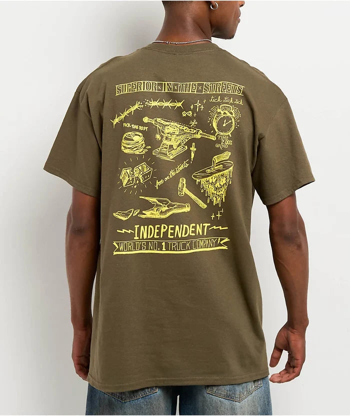 INDEPENDENT - BRATRUD NOTEBOOK TSHIRT OLIVE