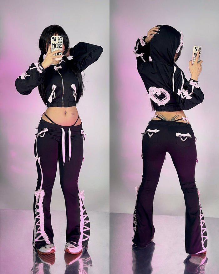 Jirai Kei Bow Track Hoodie