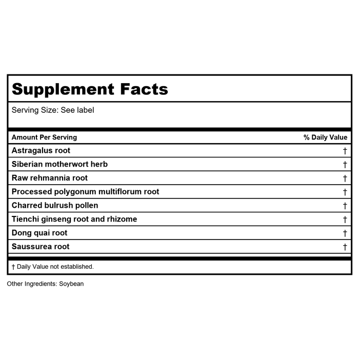 Kan Jade Woman Herbals Jade Restraint 2 Ounce - Supplement Facts panel