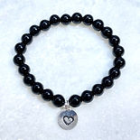 Black Onyx & HS Heart Dangle St