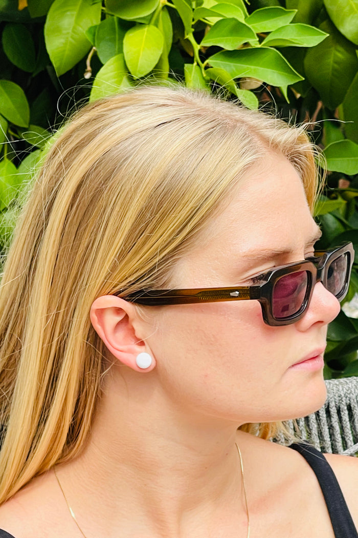 Lillan Helsinki Pom Pom White Earrings