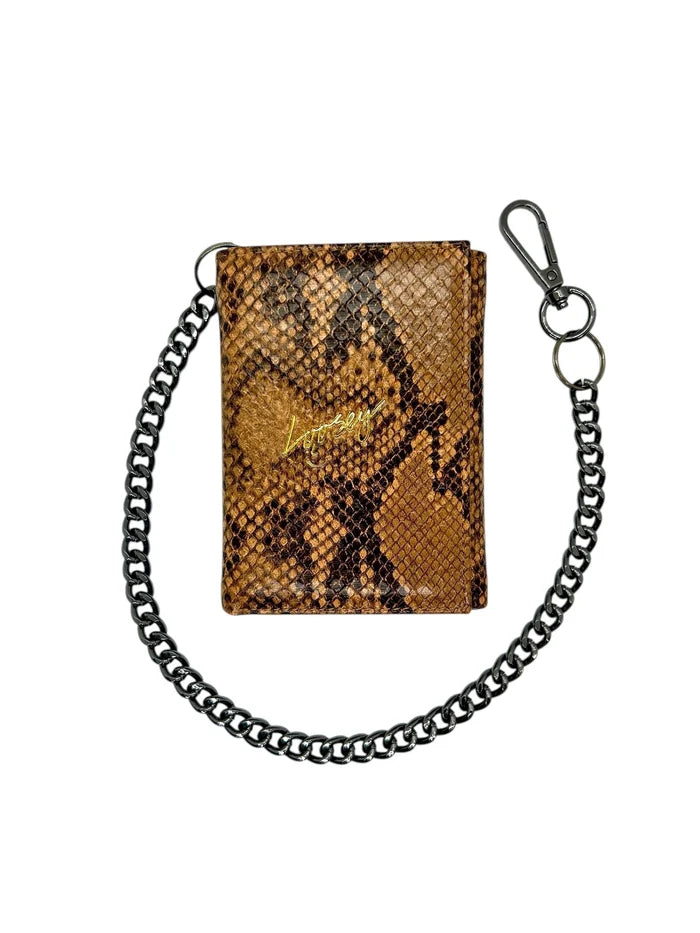 LOOSEY - SNAKE SKIN CHAIN GANG WALLET BROWN