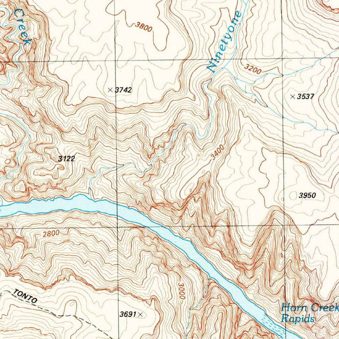 Map of Grand Canyon Village, Arizona by USGS, 1988 – Grand Canyon National Park, Colorado River & Granite Gorge