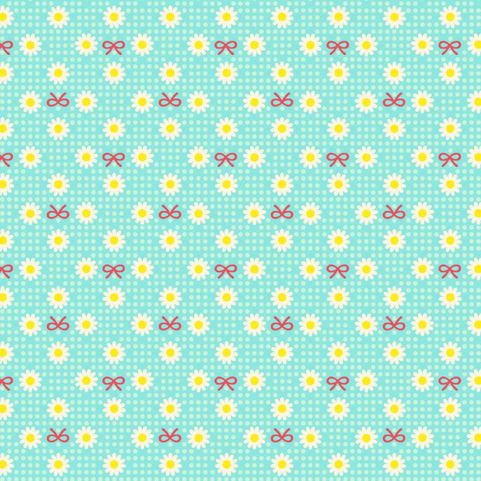 Margaret & Sophie 8- Retro Margaret Flower - Aqua - Quilt Gate
