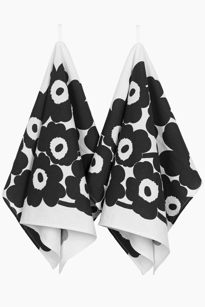 Marimekko Unikko Black/White Tea Towel 2 Pcs