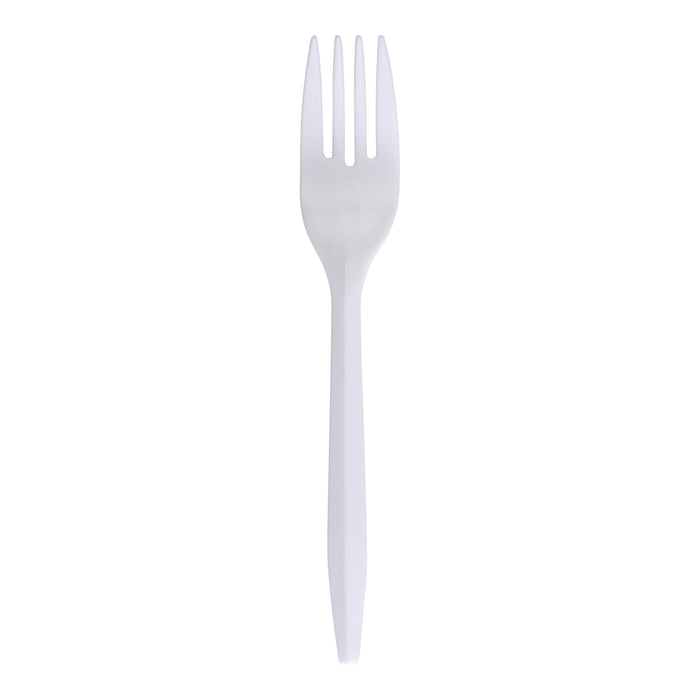 MEDIUM DUTY WHITE PLASTIC FORKS 1000/CS