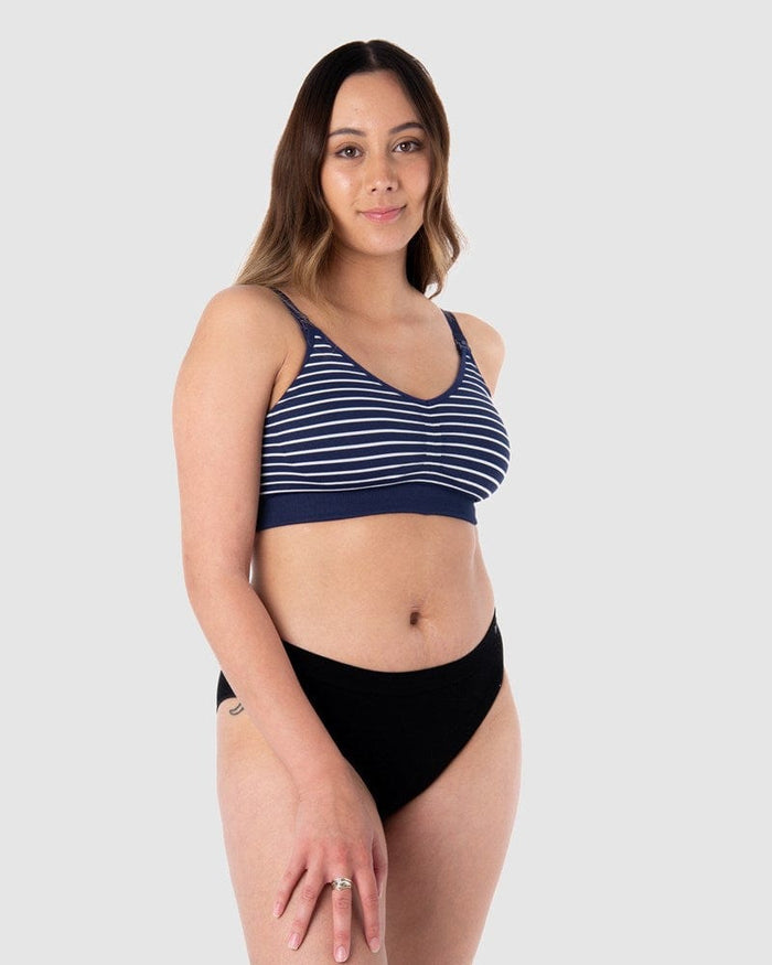 HOTMILK US MATERNITY AND NURSING MY NECESSITY NAVY STRIPE MULTIFIT REGULAR - WIREFREE