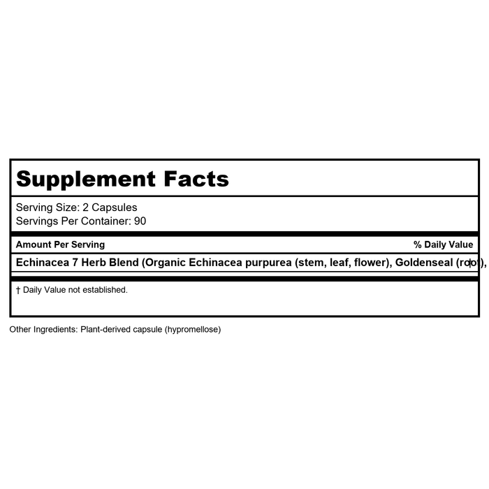 Nature's Way - Echinacea/Goldenseal, 450 mg, 180 capsules - Supplement Facts panel