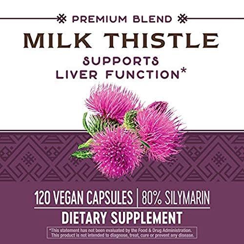 Nature's Way Milk Thistle, Premium Blend, 80% Silymarin per serving, Non - GMO, 120 Capsules - The Oasis of Health