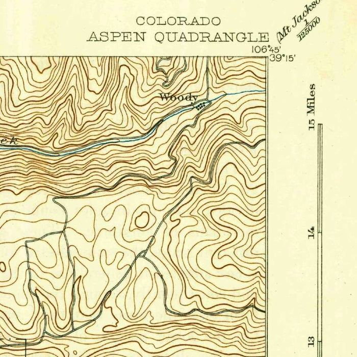 Old Map of Aspen, Colorado by USGS, 1895 – Maroon Bells, Independence Pass & Roaring Fork River