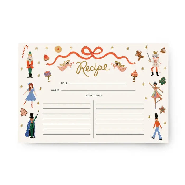 Pack of 12 Nutcracker Recipe Cards