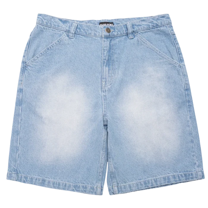 PASSPORT - WORKERS CLUB JEAN SHORT R44 - FADED WASH LIGHT INDIGO